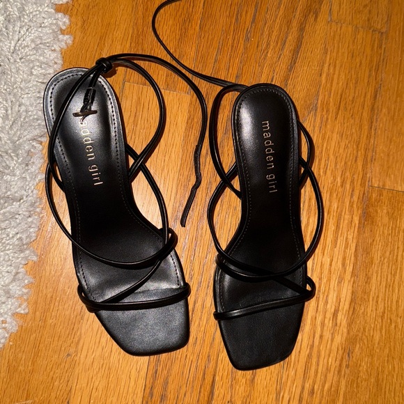 Madden Girl Black Strappy Heels - Picture 3 of 5